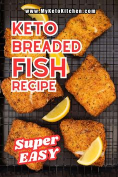 This easy keto-fried fish recipe is breaded and crumbed with the best low-carb ingredients. It is easy to make and affordable, so it fits your budget. This low-carb breaded fish is one of our most popular recipes amongst keto seafood lovers. This keto crumbed fish is deep fried, but you can also shallow fry it in one pan. Keto Fried Fish, Seafood Tacos