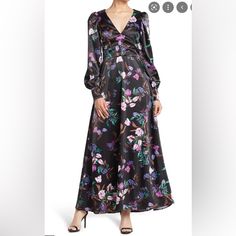 Nwot I Bought It And Lost Weight So I Never Worn It. Purple Floral Print Maxi Dress For Date Night, Chic Purple Floral Print Maxi Dress, Date Night Purple Floral Print Maxi Dress, Date Night Purple Floral Maxi Dress, Purple Floral Print Maxi Dress For Cocktail, Elegant Purple Maxi Dress For Brunch, Evening Maxi Dress With Purple Floral Print, Chic Purple Maxi Dress For Garden Party, Chic Purple A-line Maxi Dress