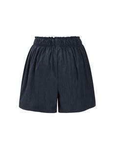 Composition : Rayon 70% nylon 30%Color : D.navyCountry of Origin : Republic of Korea Navy Nylon Shorts, Navy Nylon Short Bottoms, Chic Nylon Shorts, Chic Nylon Bottoms For Workwear, Chic Short Nylon Bottoms, Navy Nylon Bottoms With Elastic Waistband, No Frills, Composition, Navy