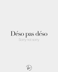 a book cover with the words deso pas deso sorry not sorry on it