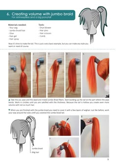 Detachable Ponytail, Undyne Cosplay, Cosplay Tricks, Cosplay Wig Tutorial, Wig For Beginners, Styling Wigs, Wig Ponytail, Wig Tutorial