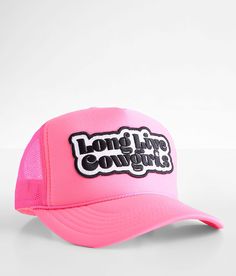 Local Beach Long Live Cowgirls Trucker Hat - Pink , Women's Pink Embroidered patch neon snapback hat Interior terry cloth band One size fits most. 100% Polyester. Apparel & Accessories > Clothing Accessories > Hats Summer Hats With Letter Print And Flat Bill, Summer Flat Bill Hats With Letter Print, Trendy Flat Bill Hats For Summer, Trendy Flat Bill Summer Hats, Trendy Summer Snapback Hat With Curved Bill, Pink Summer Baseball Cap With Flat Brim, Trendy Summer Snapback Hat With Flat Bill, Pink Curved Bill Hats For Summer, Pink Flat Brim Baseball Cap For Summer