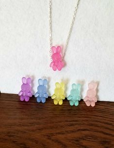 Cute Multicolor Necklace For Gift, Cute Multicolor Necklaces For Gifts, Cute Multicolor Necklace For Gifts, Cute Multicolor Charm Necklaces, Sweet Multicolor Necklaces For Gift, Sweet Multicolor Necklace For Gift, Fun Necklaces With Lobster Clasp For Gift, Acrylic Bunny, 3d Bunny