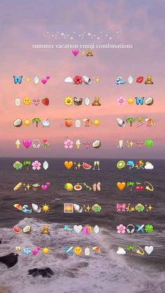 an image of the beach with many different icons