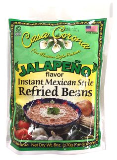 a bag of mexican style refried beans