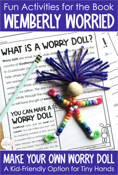 We love these fun activities for the book Wemberly Worried. Actually, we love author Kevin Henkes and all  his relatable characters... Lilly, Owen, Chrysanthemum, and, of course, Wemberly. Most kids can find themselves in at least one of his stories, if not more. Making your own worry dolls is a fun way to follow up the read-aloud, but traditional worry dolls are small and a little challenging for tiny hands to make. We love this chunkier version that uses pipe cleaners and pony beads. Come see! Play Therapy Activities For Preschoolers, Sense Of Purpose Activities, Hands On Sel Activities, Fun Therapy Activities For Kids, Calming Crafts For Kids, Self Love Crafts For Kids, Preschool Mental Health Activities, Activities About Emotions, Character Building Activities For Kids