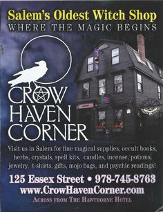 an advertisement for salem's oldest witch shop, where the magic beginers are