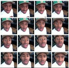 many different pictures of a man making funny faces