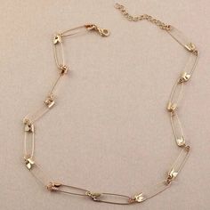 This Gold Color Safety Pin Necklace Is A Wonderful Addition To Your Wardrobe And Your Style! Safety Pin Necklace, Pin Necklace, Jewerly Making, Necklaces Jewelry, Chain Necklaces, Safety Pin, Chains Necklace, Womens Jewelry Necklace, Gold Color