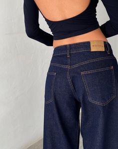 Roomy Extra Wide Low Rise Jeans in Indigo Parallel Jeans, Model Headshots, Low Rise Baggy Jeans, Indigo Jeans, Summer Bodycon Dress, Black Satin Dress, Summer Inspo, Style Clothes, Body Con Skirt