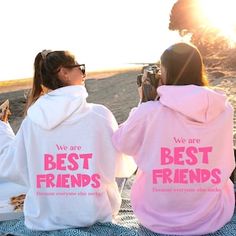 Friend Sweatshirts, Best Friend Hoodies, Preppy Pullover, Motivational Hoodies, Positive Tees, Hoodie Aesthetic, Aesthetic Hoodie, Sweatshirts Quotes, Gildan Hoodie