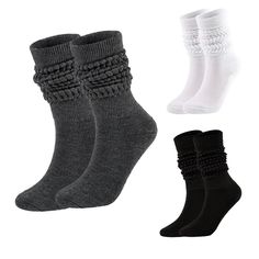 PRICES MAY VARY. Comfortable & Durable: Our women's slouch socks are made of 78% polyester fiber and 22% spandex, ensuring a soft and comfortable fit that lasts. These durable materials provide excellent stretch and maintain their shape and colorfast even after multiple washes Multiple Wear Styles: With a total length of 15.7 inches, these slouchy socks offer versatile wearing options：slouch ankle for a casual look, mid-calf for a sporty feel, and knee-high for added elegance. . Pair them with y Scrunch Socks Outfit, Stacked Socks, Slouchy Socks, Scrunch Socks, Retro Inspired Outfits, Socks Womens, 90s Inspired Outfits, Rose Clothing, Slouch Socks