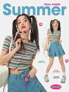 Colorful Kpop Outfits, Y2k Korean Fashion, Korean Fashion 2023, Look Festival, Summer Lookbook, Fashion Poster, 2000s Fashion, Character Outfits, Lookbook Outfits