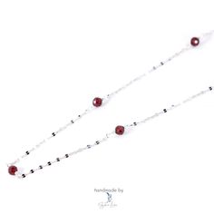 This red garnet choker necklace feature solid 925 sterling silver twist chain and 4 mm faceted red garnet beads. Add this elegant silver red garnet choker necklace to your everyday fine jewelry collection or as a gift for your loved one. Length: 15 + 1.5 inches The red garnet choker necklace can be wore as layer necklace with the lariat red garnet necklace. Jewelry Care: See more information about how to care for your jewelry here. Shipping Policy: Orders will be shipped within 1-3 business days. Economy shipping will take 7-14 days to arrive and standard shipping is 1- 4 days for U.S. orders. International shipping time is depended on the country and per shipping method. Shipping cost will be calculated at check out.For more details, see our Shipping Policy. Return Policy: Free return wit Faceted Beads Chain Necklace As Gift, Garnet Necklaces With Faceted Beads For Gifts, Gift Chain Necklace With Faceted Beads, Gift Faceted Beads Chain Necklace, Sterling Silver Choker With Delicate Chain For Gift, Garnet Round Bead Necklace For Gift, Garnet Round Beads Necklace For Gift, Garnet Round Beads Jewelry For Gifts, Garnet Beaded Necklaces As Gift