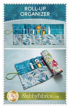 the roll up organizer is made from fabric