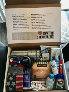 an open box containing personal care items