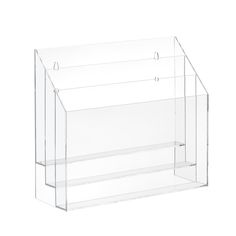 a clear acrylic display case on a white background