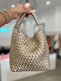 Stylist Tip: Featuring a unique weave design, this bag is highly durable and stylish. The perfect accessory for any wardrobe, its spacious size makes it a great bag to carry your everyday items. Knit Swimwear, Cami Nyc, Everyday Items, Designer Sunglasses, Hobo Bag, Sale Design, Handbag Accessories, New Shop, Evening Bags