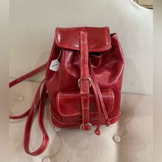 Bought From An Italian Leather Goods Vendor At An Event In Atlanta! Super Soft And Gorgeous Color, Just Have Never Gotten Around To Taking It Out! Would Make Such A Good Gift Victoria Secret Backpack, Vans Backpack, Lv Neverfull Mm, Herschel Backpack, Cinch Sack, Kate Spade Backpack, Studded Backpack, Louis Vuitton Backpack, Red Backpack