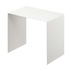 a white table with an angled edge on a white background in the shape of a rectangle