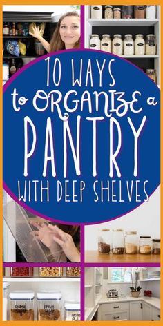 Organizing a DEEP PANTRY The Easy Way! How To Organize Deep Pantry Cabinets, Organizing Cabinet Pantry, Kitchen Shelves Organization Ideas, How To Organize Pantry Shelves Food, How To Organize A Narrow Deep Pantry, Organizing Deep Shelf Pantry, Deep Cupboard Storage Ideas Kitchen, How To Organize A Pantry Cabinet, Pantry Organizing Tips