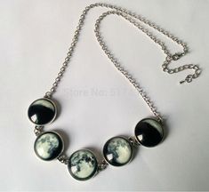 Length:+60cm  Pendant+Size:+20mm Glowing Jewelry, Glow Jewelry, Troian Bellisario, Unique Stocking Stuffers, Bronze Bracelets, Moon Phases Necklace, Jewelry Staples, Stackable Bangles, Aesthetic Jewelry