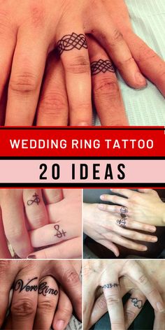 wedding ring tattoo ideas for the bride and groom