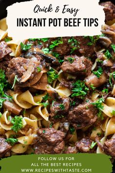 Close up of beef being served over noodles. Instant Pot Beef Tips, Beef Tips Recipe, Ground Beef Recipes Mexican, Beef Tip Recipes, Ground Beef Recipes Healthy, Keto Beef Recipes, Recipes Low Carb, Potted Beef