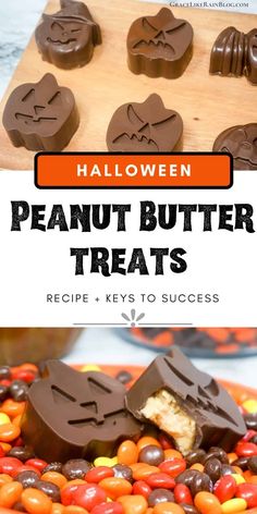 halloween peanut butter treats with text overlay