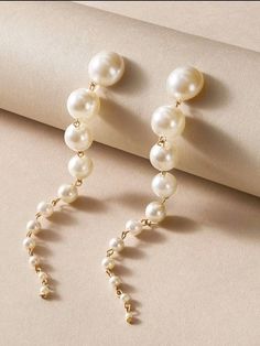 Stylish and Gorgeous Long Pearl Earrings, Pearl Earrings Wedding, Wedding Earrings Drop, Faux Pearl Earrings, Long Drop Earrings, Long Dangle Earrings, Pearl Earrings Dangle, Stunning Earrings, Fashion Accessories Jewelry