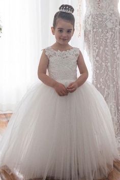 Cute Toddler White Flower Girl Dress with Patched Lace – FancyVestido Flowergirls Dress, Romper Prom Dress, White Flower Girl Dress, Ivory Flower Girl, Communion Cakes, Ivory Flower Girl Dresses, White Flower Girl Dresses, Gettin Hitched, Kids Frocks