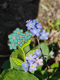 A beautiful Forget Me Not flower enamel brooch/pin Spring Flower Enamel Pin Gift, Spring Flower Enamel Pin As A Gift, Spring Flower Enamel Pin For Gift, Flower Shaped Enamel Pin, Flower Shaped Enamel Brooch, Flower Shaped Enamel Brooch Pin, Floral Enamel Brooch Pin, Enamel Flower Brooch Pin, Green Flower-shaped Enamel Brooch Pin