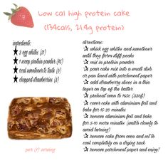 Ãnã Recipes, Low Cal Protein, Easy Low Cal Recipe, High Protein Cake, Low Cal Recipe, Low Cal High Protein, Food Calories List, Low Cal Dessert, Diet Tracker