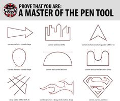 the instructions for how to make a pen tool in adobe and photoshopped on paper