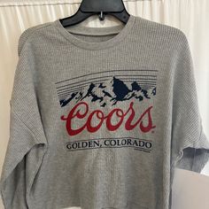 New Without Tags, Woman's Crop Top Coors Beer Logo In Red Coors Banquet Shirts, Coors Banquet Sweatshirt, Cute Beer Shirts For Women, Coors Light Decorations, Coors Light Sweatshirt, Blue Velvet Top, Plaid Crop Top, Floral Print Crop Top, Embroidered Crop Tops