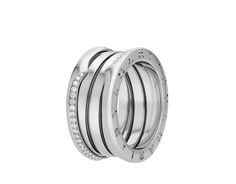 B.zero1 18 Kt White Gold Three-band Ring Set With Demi-pavé Diamonds On The Edges Rings Bvlgari, Bvlgari Ring, Silver Jewlery, Bvlgari Jewelry, Ring White Gold, Ring Ring, White Ring, Ring Silver, White Gold Rings