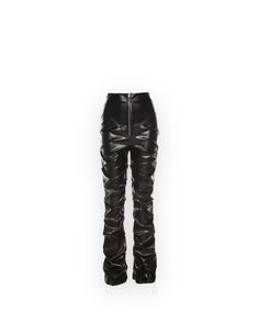 Tough Love PU Leather Pants - Dezired Beauty Boutique High-waisted Leather Pants For Streetwear, Edgy Stretch Leather Pants, Chic Leather Bottoms For Streetwear, Chic Leather Pants For Streetwear, Chic Leather Pants For Fall Streetwear, Chic Spring Leather Pants For Streetwear, Edgy Leather Straight Pants, Chic Streetwear Leather Pants With Straight Leg, Chic Faux Leather Pants For Streetwear