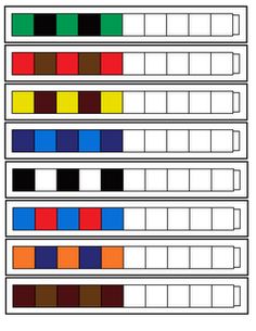 the color scheme for different colors in an array, including red, green, yellow and blue