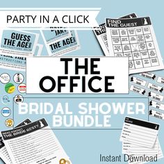 the office bridal shower bundle party in a click game with instructions and printables