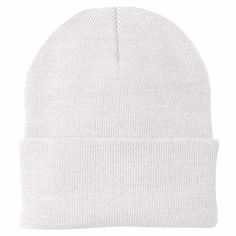 "Find the Port & Company® Knit Cap at Michaels. com. Keep your head well covered during cooler weather in our cap that has a 3-inch folding cuff for easy embroidery. Keep your head well covered during cooler weather in our cap that has a 3\" folding cuff for easy embroidery. Details: Available in multiple colors 100% acrylic | Port & Company® Knit Cap in White | Michaels®" White Basic Hat, White Outdoor Beanie Cap, White Basic Hat One Size Fits Most, Basic White Hat, One Size Fits Most, White Hat For Cold Weather, White Hat For Cold Weather, One Size Fits Most, White Bonnet For Cold Weather, White Adjustable Beanie For Cold Weather, Outdoor White Knitted Hats