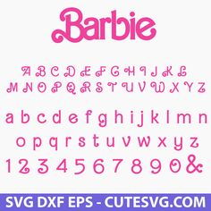 the font and numbers for barbie