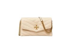 Tory Burch Kira Chevron Chain Wallet - Handbags : New Cream : With its sleek appeal and quilted finish, the Tory Burch Kira Chevron Chain Wallet is sure to take your sophisticated fashion game to the next level. Crafted from leather. Turn lock closure. One exterior slip pocket. One interior center zippered compartment and two open compartments. Four interior card slots and one bill pocket. Chain-link shoulder strap. Polyester and rayon lining. Imported. Tory Burch Kira Chevron, Pocket Chain, Kira Chevron, Sophisticated Fashion, Tory Burch Kira, Chain Wallet, Christmas 2023, Wallet Chain, Sophisticated Style