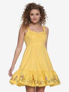 Disney Winnie The Pooh Retro Ruffle Dress, MULTI, hi-res Pooh Dress, Hot Topic Dresses, Disney Clothes, Disney Bounding, Disney Inspired Outfits, Her Universe, Quirky Fashion, Disney Dresses, Full Circle Skirts