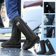 Outdoor Non-slip Thickened Abrasion Rain Boots Foot CoverL Features: 100% And Adjustable Design 100% PVC material keeping dry, clean, and warm for your expensive shoes and boots, extending the all one's life of your footwear. Safe and Comfortable Good elasticity around the top, sturdy zippers and non-slip elastic provide extra comfort, the non-slip sole let is you walk casually in the mud without slipping, and the reflective tape on the heel portion provides surety for your night ride. Secure Yo Fishing Boots, Clear Shoes, Bicycle Clothing, Slip Resistant Shoes, Rain Shoes, Cycling Shoes, Rubber Shoes, Waterproof Shoes, Shoe Covers