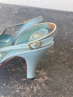 Vintage Amano Light Blue Sandal Heels marked size 7. In great vintage condition - showing some wear throughout. Beautifully Italian made leather heels in a perfect light sky blue color. Approx. Measurements: Heel height: 3 2/3" Length: 7.5 Vintage Formal Sandals With 4-inch Heel, Vintage Blue Open Toe Sandals, Vintage Almond Toe Sandals With Heel Strap, Formal Light Blue Sandals With Padded Heel, Vintage Sandals With Leather Sole And Almond Toe, Vintage Sandals With Sculpted Open Heel, Vintage Almond Toe Sandals With Leather Sole, Light Blue Open Heel Formal Heels, Formal Light Blue Open Heel Heels