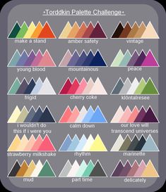 the different colors of mountains are shown in this graphic style, and it is easy to see