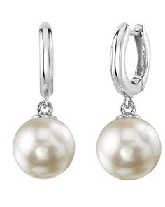 These exquisite pearl earrings add a touch of elegance to any occasion. These earrings feature two lustrous 9.0-9.5mm AA+ quality Akoya pearls, hand picked for their gorgeous luster and unblemished surface. The pearls are mountings on 14K white gold. If you have any questions about our jewelry, feel free to call us anytime at 866-87-PEARL (866-877-3275). Elegant Huggie Pearl Earrings, Formal Huggie Pearl Earrings, Elegant Pearl Huggie Hoop Earrings, Elegant Formal Huggie Earrings With Lever Back, Elegant Clip-on Huggie Earrings For Gift, Elegant Clip-on Huggie Earrings As Gift, Elegant Clip-on Huggie Earrings, Classic Pearl Charm Huggie Earrings For Anniversary, Classic Huggie Pearl Earrings