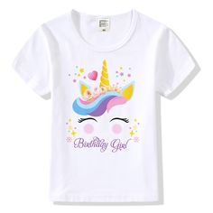 PRICES MAY VARY. 100% Modal, Machine Wash Super Soft and Comfortable Bright Colors with Adorable Unicorn Figures Makes It a Perfect Gift for Girls Super Cute Unicorn Accessories for Girls, Ideal Unicorn Outfit Gifts for Girls Size Info: M-8 for 4-5 Years, L-10 for 6 Years, XL-12 for 7 Years, 2XL-14 for 8 Years, 3XL-16 for 9-10 Years. Ultra Soft Unicorn Birthday Girl Short-Sleeve T-Shirt, Unicorn Gifts for Girls T Shirt Unicorn Birthday, Custom Unicorn Birthday Shirts, Unicorn 4th Birthday Party Shirt, Night Robes For Women, Unicorn Accessories, Unicorn Outfit, Mermaid Unicorn, 5 Birthday, Robes For Women