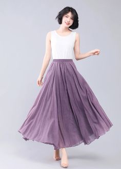 Purple Cotton Maxi Skirt Women's Summer Swing Skirt A - Etsy Casual Purple Flowy Skirt, Casual Purple Midi Skirt, Casual Purple Relaxed Maxi Skirt, Casual Purple Flared Maxi Skirt, Summer Full Skirt In Purple, Purple Full Skirt For Summer, Flowy Long Skirt, Long Skirt Boho, Cloak Dress