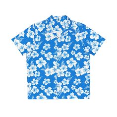 Nothing says "I love summer" like a Hawaiian shirt, and now, you can get this iconic garment with a cool design by just visiting our shop. Made to have a boxy fit and a notch lapel collar that are perfect for any laidback scenario, these shirts come with a handy chest pocket and a 95% polyester and 5% spandex fabric for silky comfort. Choose between black or white buttons & customize it to taste.  .: Material: 95% polyester, 5% spandex .: Medium fabric (7.23 oz/yd²(245 g/m .: Boxy fit .: Chest p Blue Shirt With All Over Print For Vacation, Blue Vacation Shirt With All Over Print, Vacation Blue Shirt With All Over Print, Blue All Over Print Vacation Shirt, Blue Cotton Camp Shirt For Summer, Blue Cotton Hawaiian Shirt With All Over Print, Blue Beach Shirt With Sublimation Print, Blue Short Sleeve Camp Shirt With All Over Print, Cotton T-shirt With All Over Print For Vacation